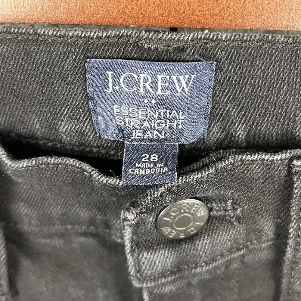 J. Crew Essential Straight Jeans Womens 28 Black Casual Cotton Straight Workwear